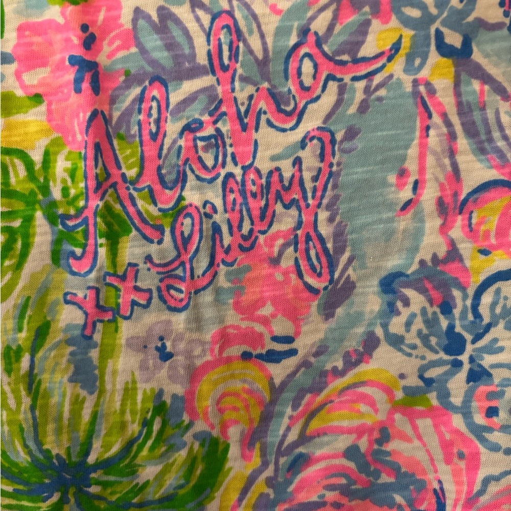 Lilly Pulitzer Etta V-Neck with Floral Print, Lilly Loves Hawaii, XXL - Picture 3 of 3